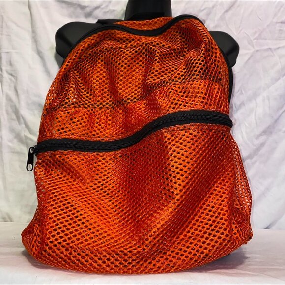 Fluorescent Orange Mesh Backpack - Picture 2 of 4